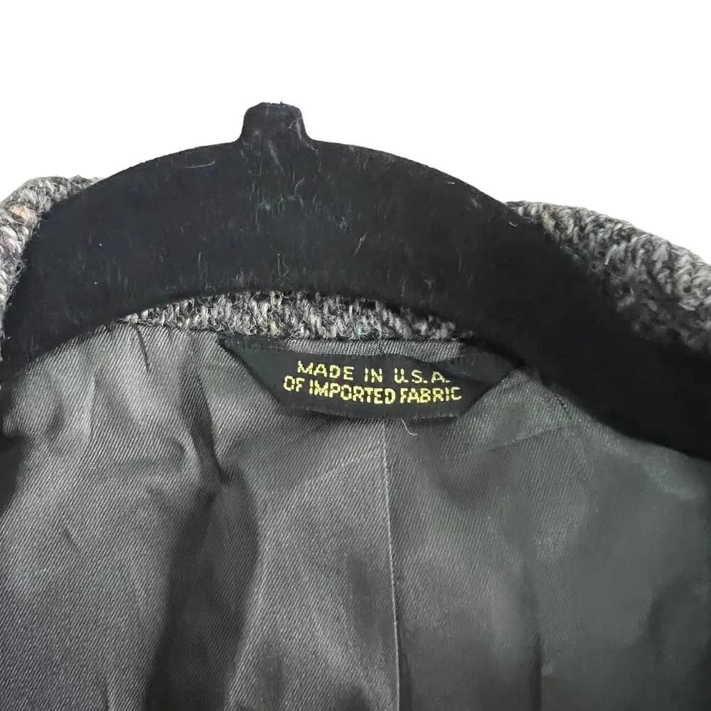 Stafford Harris Tweed Vintage Gray Herringbone 2 Button Sport Coat Blazer 48